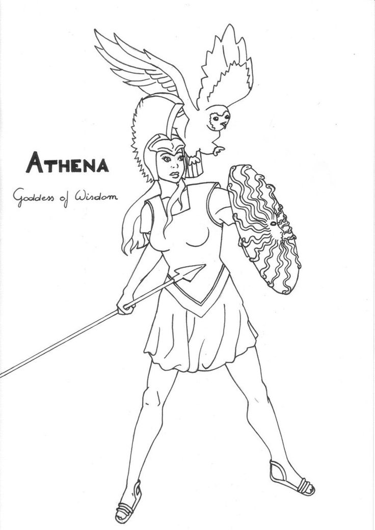 Athena Greek Goddess Coloring Pages