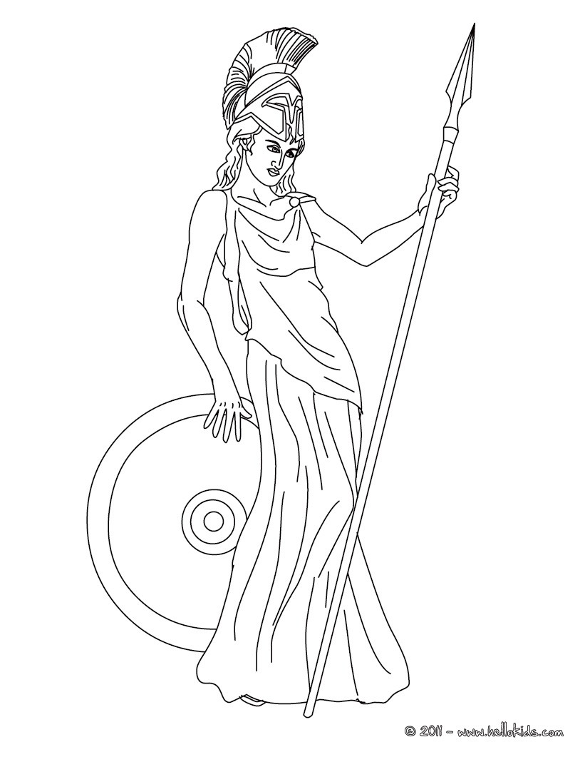 821x1061 Kleurplaat Athena The Greek Goddess Of Wisdom Coloring Page