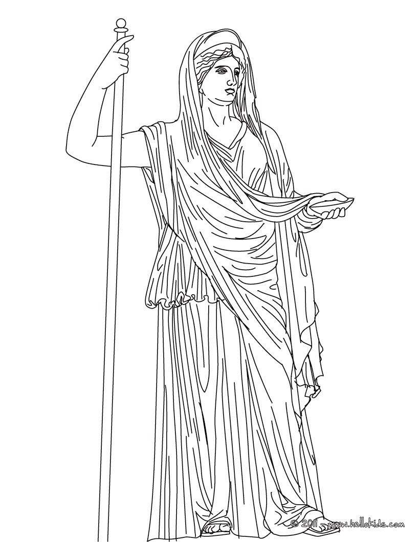 821x1061 Kleurplaat Hera The Greek Matron Goddess Coloring Page Goddesses