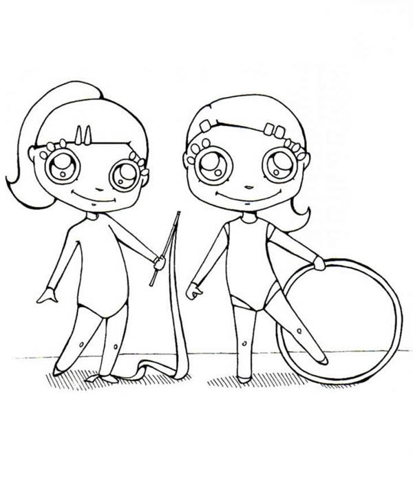 600x705 Cute Gymnastics Coloring Pages Cute Gymnastic Athlete Coloring