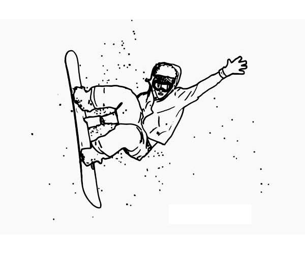 600x500 An Expert Snowboard Athlete On Winter Season Sport Coloring Page