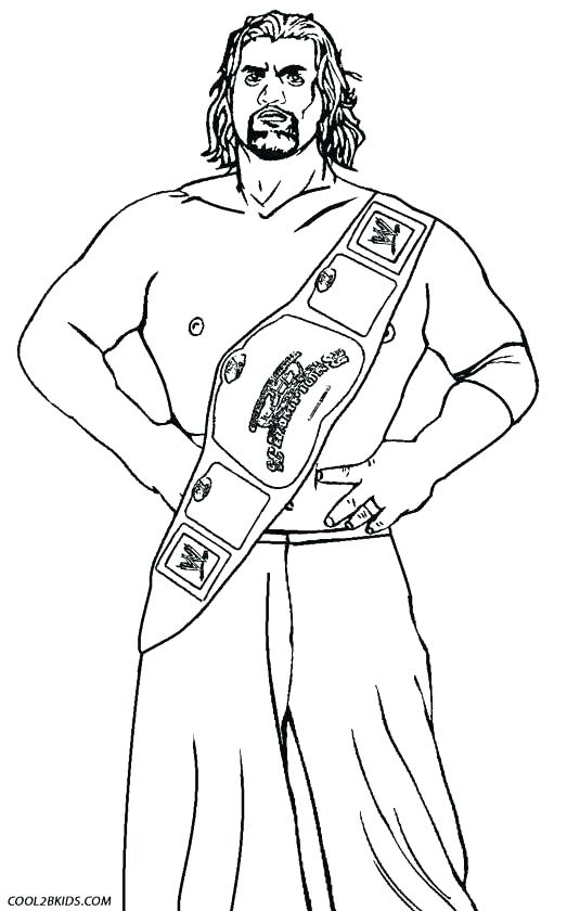 523x840 Wrestling Color Pages Professional Wrestling Athlete Coloring Page