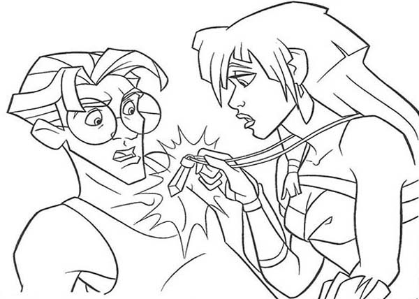 600x428 Kida Show Her Necklace To Milo In Atlantis The Lost Empire