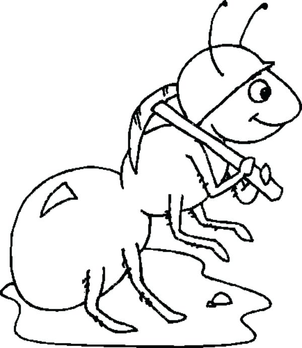 600x691 Ants Coloring Pages Worker Ant Wearing Helmet Coloring Page Atom
