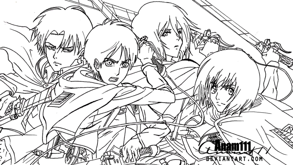 1024x576 Attack On Titan Levi Coloring Pages, Levi Attack On Titan Anime