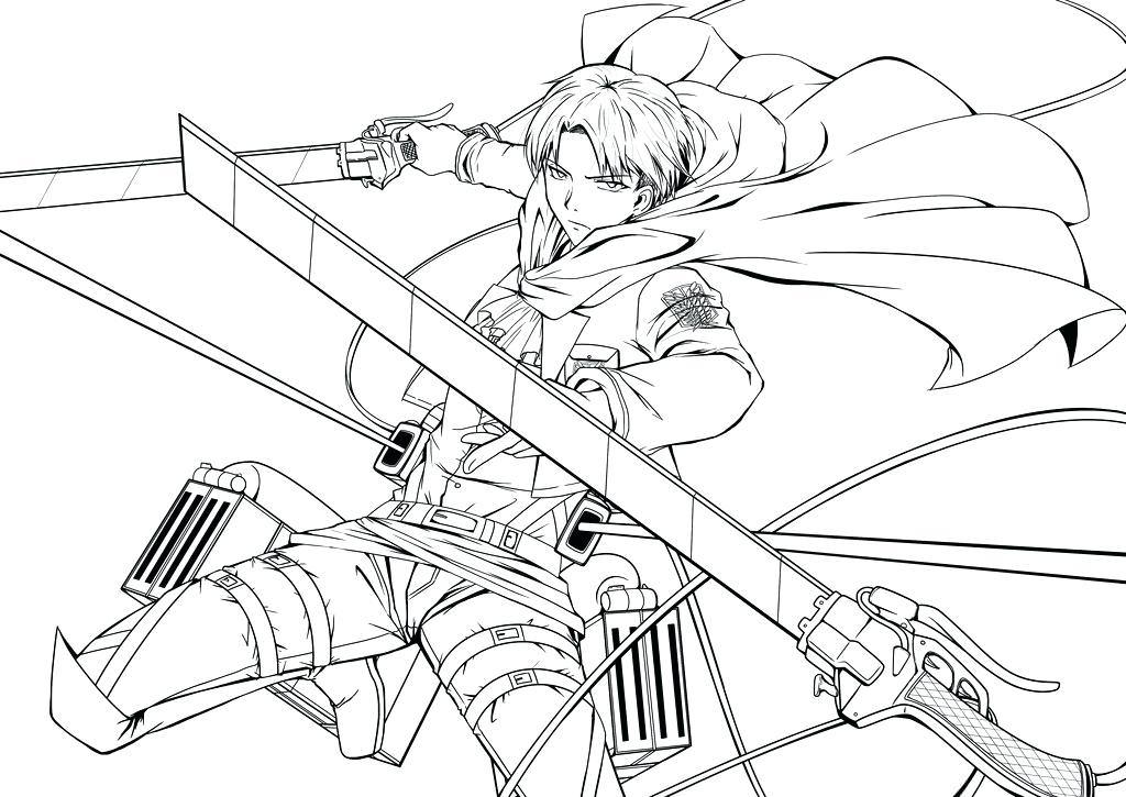 1024x725 Attack On Titan Levi Coloring Pages