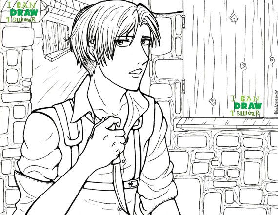 570x441 Levi Ackerman Attack On Titan Colouring Page By Icandrawiswear