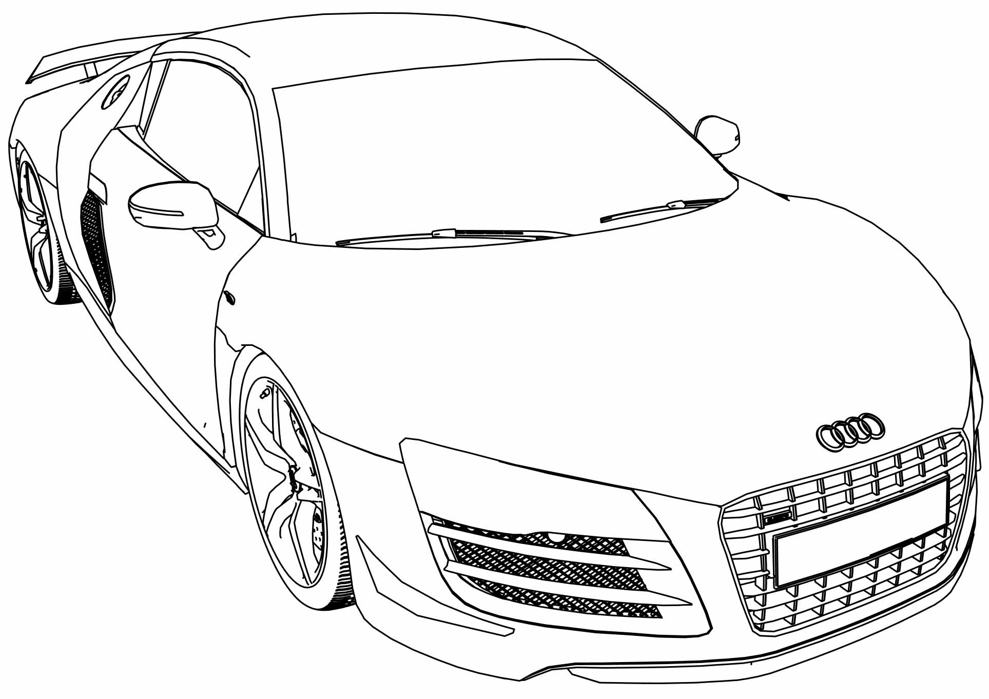 1927x1362 Audi R8 Gt Car Coloring Page Wecoloringpage