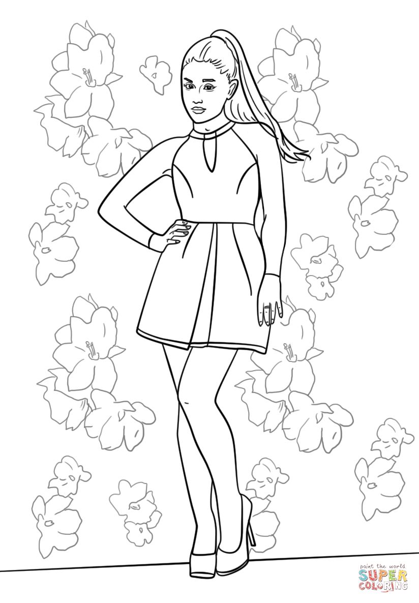 824x1186 Ariana Grande Coloring Page On Ariana Grande Coloring Pages
