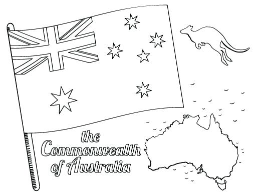 507x392 Australian Flag Colouring Page Printable World Flags Coloring