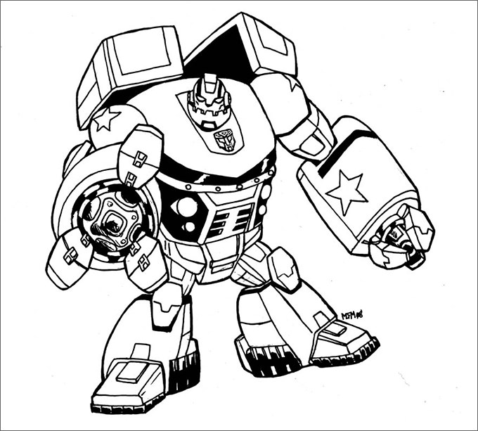 680x613 Optimus Prime And Autobots In Transformers Coloring Page