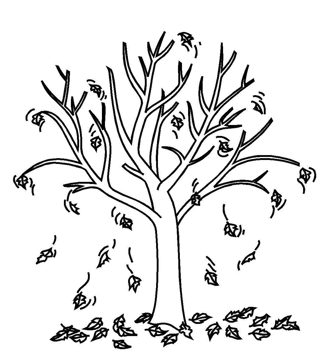 1091x1164 Autumn Tree Coloring Page
