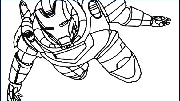 585x329 Avengers Iron Man 3 Coloring Pages