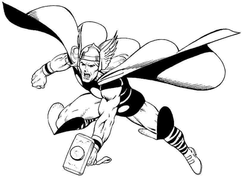 814x600 Thor Coloring Pages Avengers Thor Superhero Coloring Page