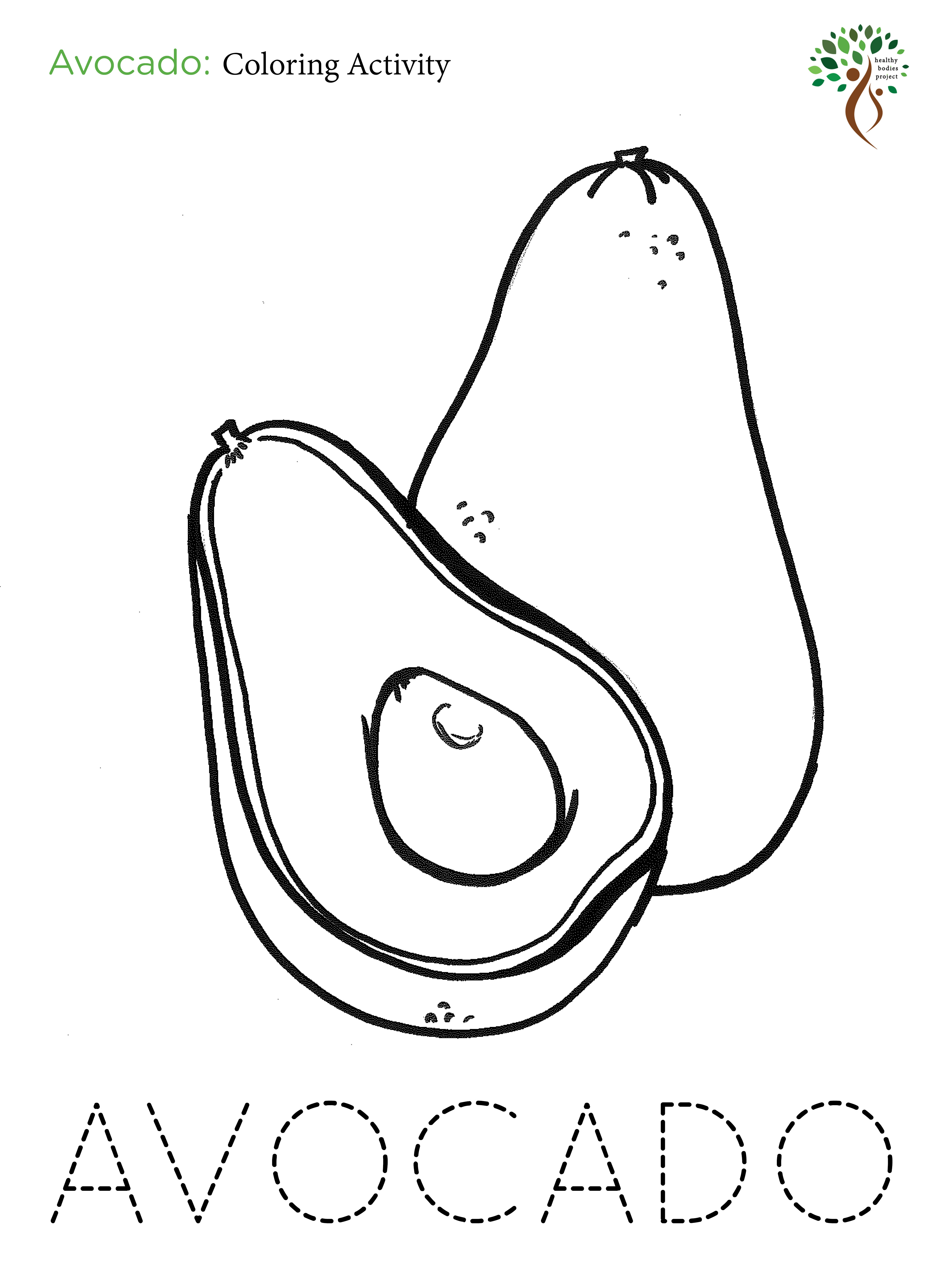 Avocado Coloring Page