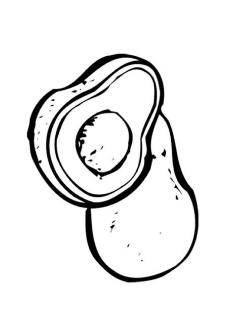 460x650 Avocado Drawing For Kids