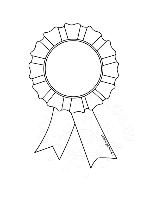 595x822 Award Rosette Template Coloring Page