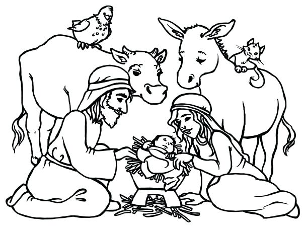 600x457 Manger Coloring Page Manger Coloring Pages Baptism Coloring Page