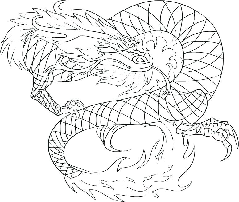 775x657 Fire Breathing Dragon Coloring Pages
