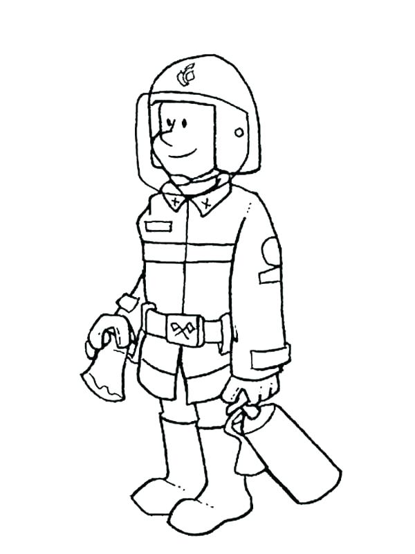 600x800 Firefighter Hat Coloring Page Cross Firefighter Axe Ladder