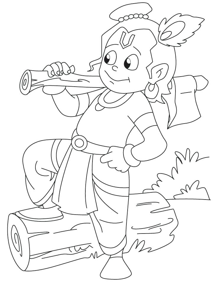 738x954 Lord Krishna Coloring Pages Lord Is Cutting Wood With His Axe