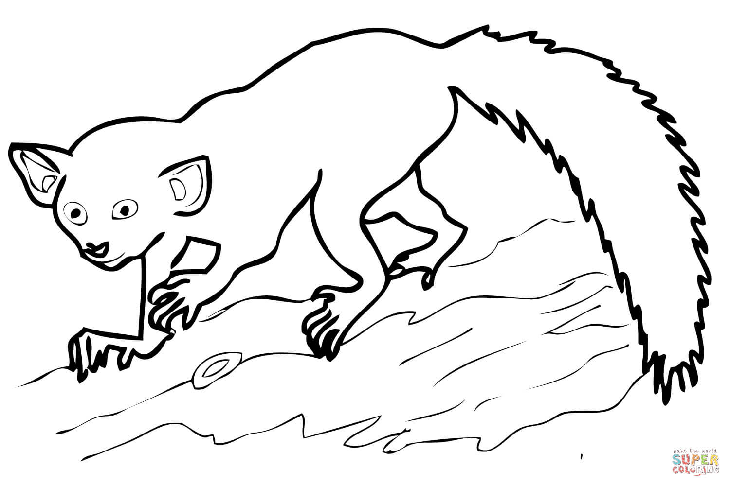 1500x1000 Aye Aye Madagascar Lemur Coloring Page