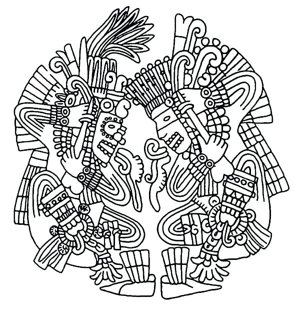 600x631 Aztec Coloring Pages Glamorous Coloring Pages For Line Drawings