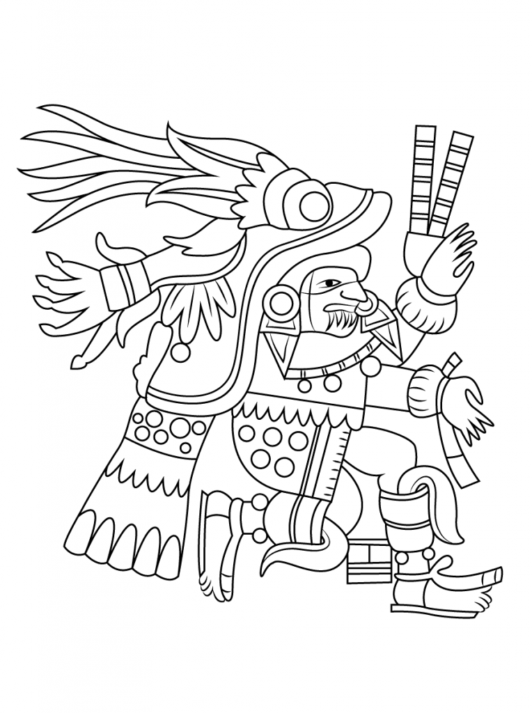 764x1024 Chantico Aztec Art Goddess Of Fires Coloring Pages