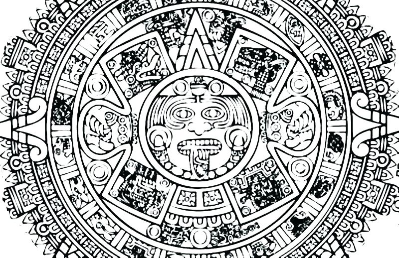 Aztec Calendar Coloring Page