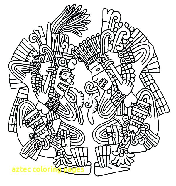 600x631 Aztec Coloring Aztec Calendar Stone Coloring Page