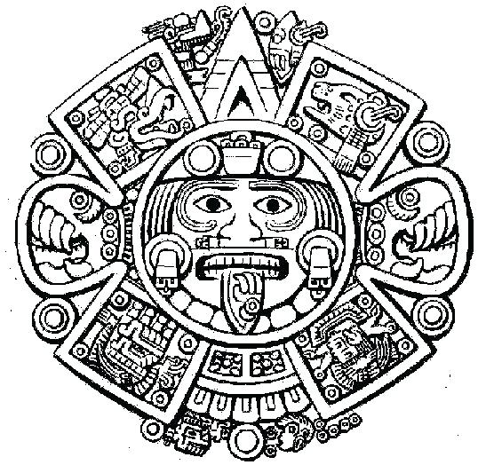 538x524 Aztec Calendar Coloring Page Calendar Coloring Page Calendar