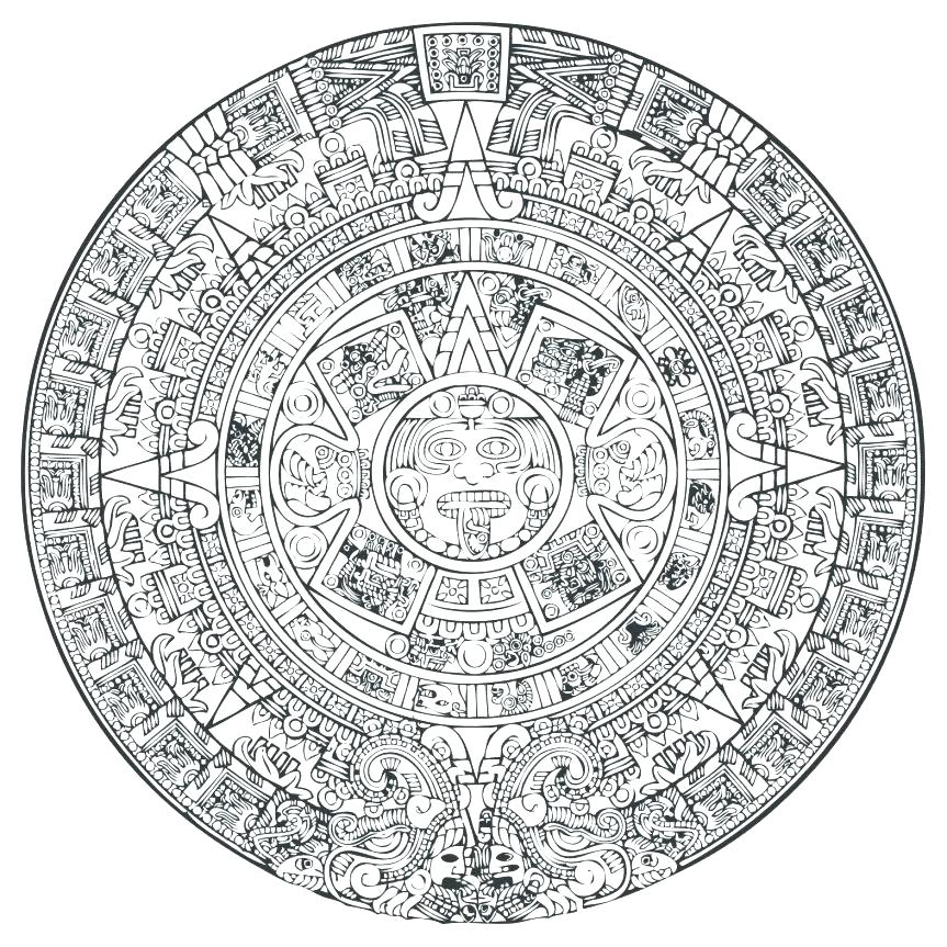 863x863 Aztec Coloring Pages Coloring Pages Coloring Pages Calendar Vector
