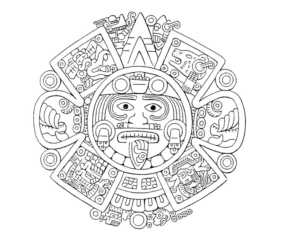 948x781 Aztec Calendar Coloring Page Printable