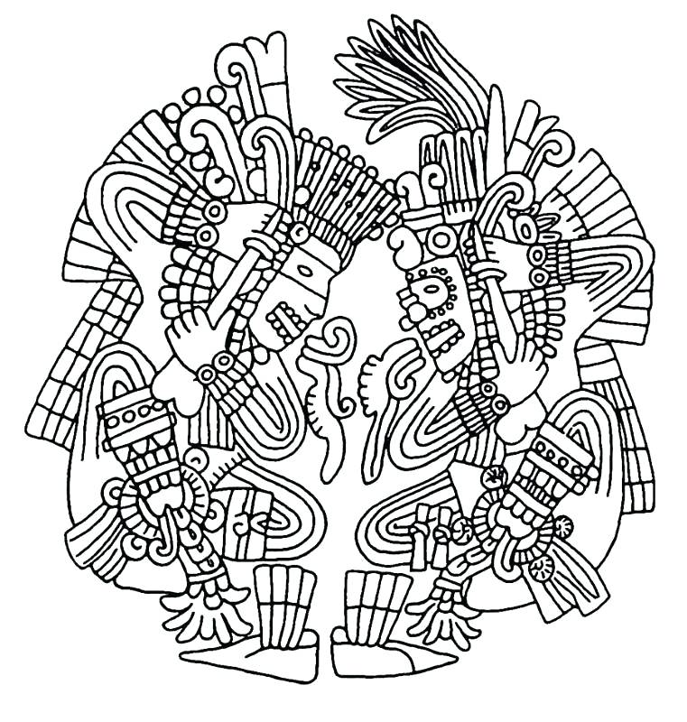 761x800 Aztec Coloring Sheets Coloring Pages Aztec Gods Coloring Pages