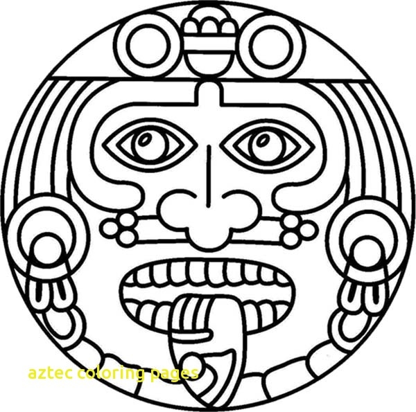 600x595 Aztec Gods Coloring Pages Aztec Coloring Pages With Aztec Symbol