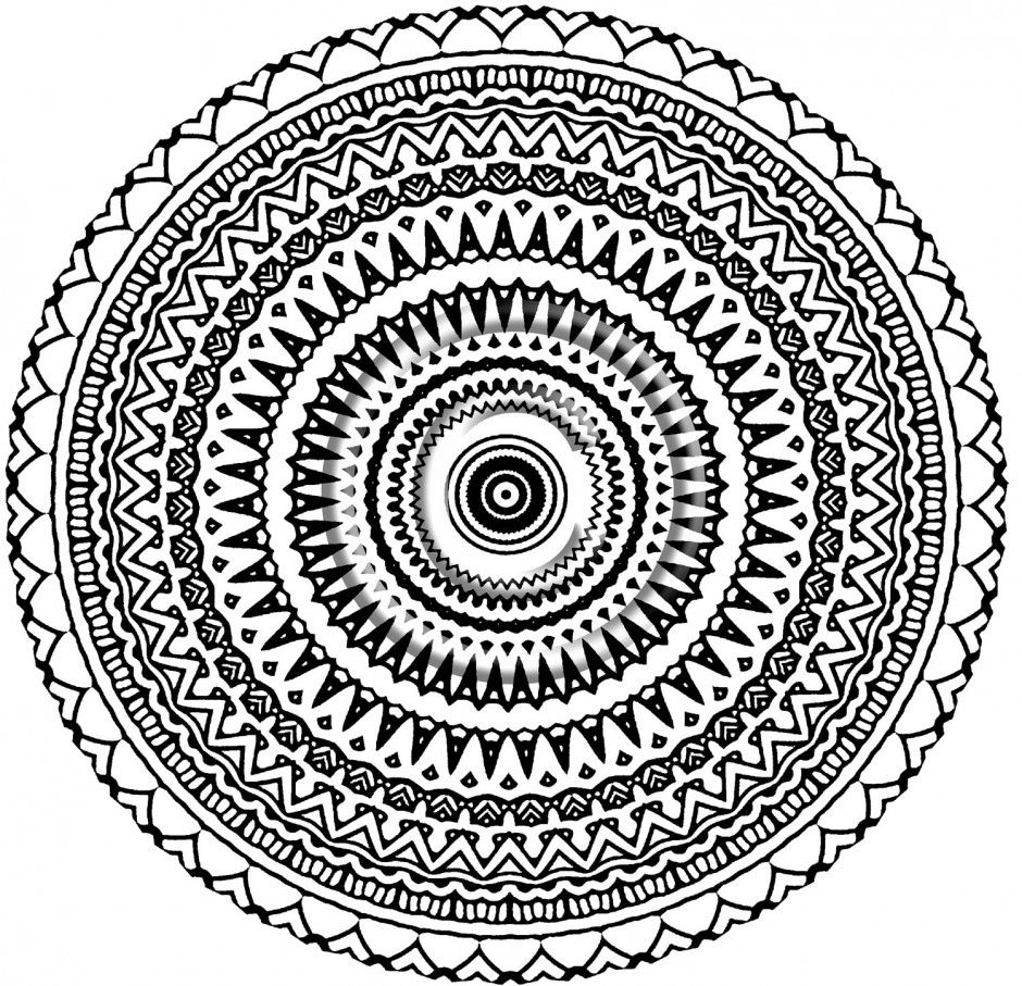 940x907 Aztec Mandala Coloring Pages