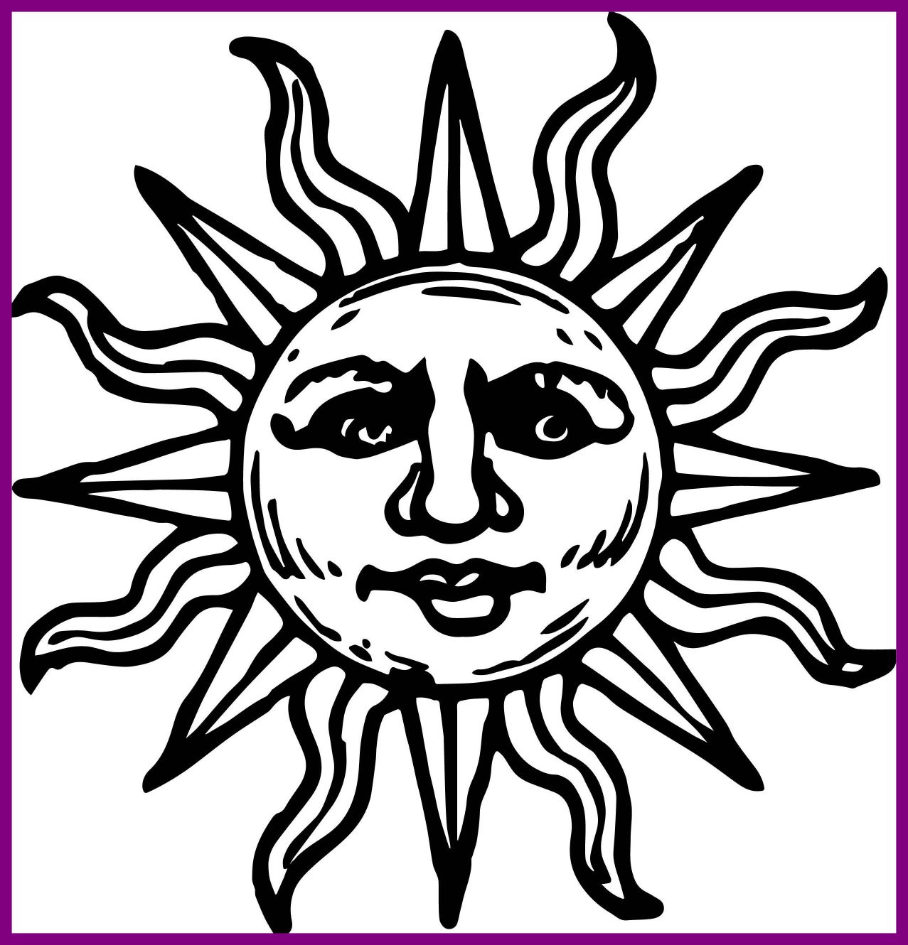 Aztec Sun Coloring Pages
