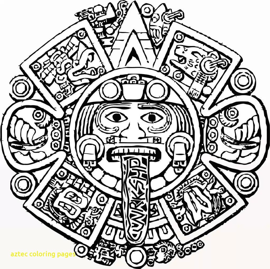 1023x1019 Aztec Coloring Pages With Aztec Calendar Coloring Page Aztec