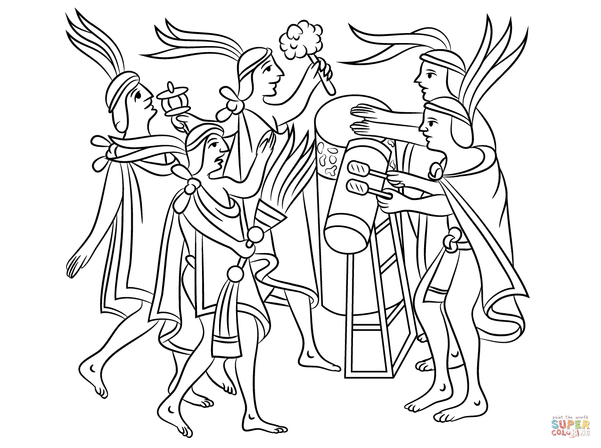 1199x894 Aztec One Flower Ceremony Coloring Pages