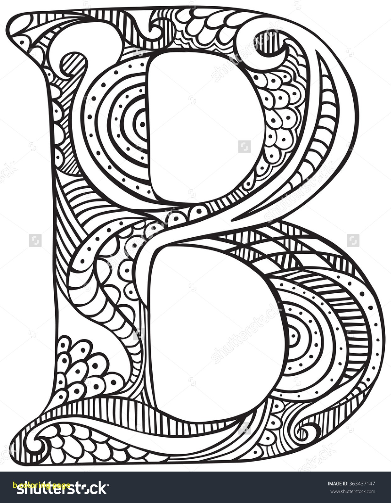 1245x1600 B Coloring Page With Beautiful Design Letter B Coloring Pages