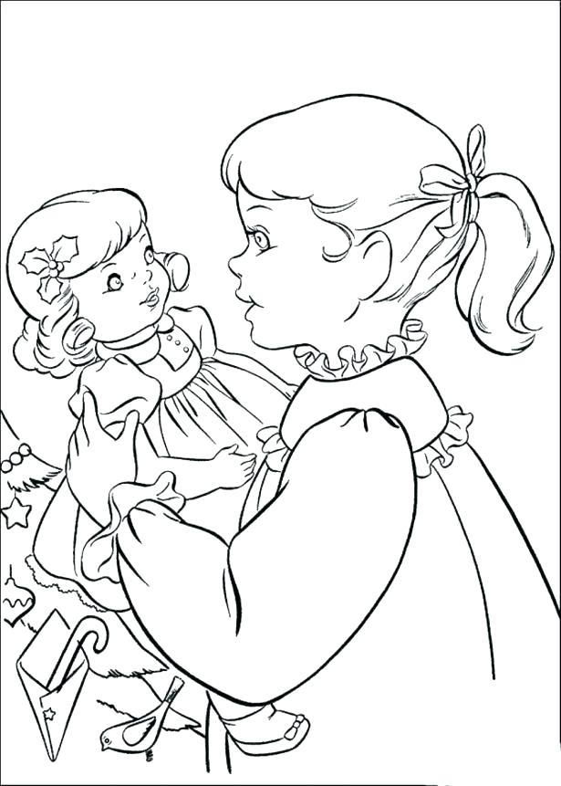 615x861 Baby Doll Coloring Pages To Print Girl Dolls Free For Kids Best