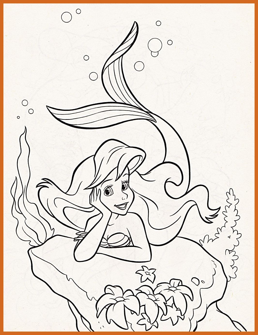 1066x1381 Stunning Coloring Page Baby Ariel Getcoloring Pic Of Disney