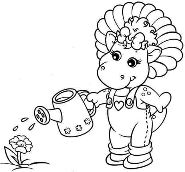 647x600 Baby Bop Coloring Page
