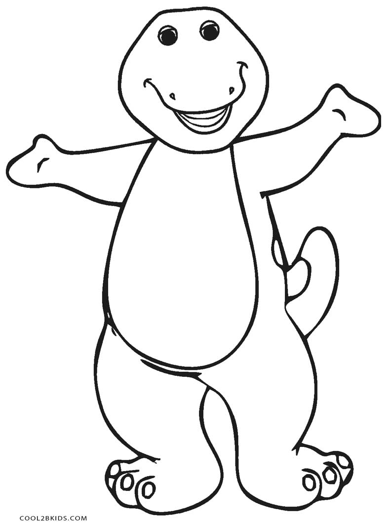 788x1070 Barney Is Waving At You Coloring Page Free Printable Cartoon