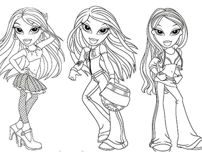 800x600 Cheerful Baby Bratz Coloring Pages To Print Kids