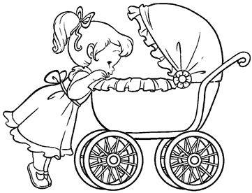 Baby Carriage Coloring Page