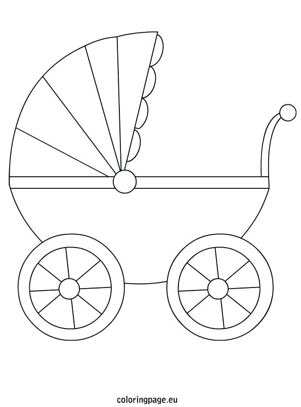 595x804 Coloring Pages Baby Stroller Ba Pram Colouring Pages Carriage