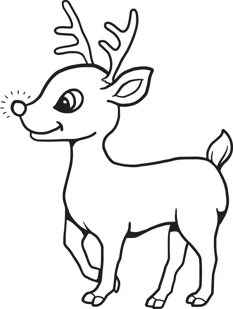 774x1024 Free Printable Baby Reindeer Christmas Coloring Page For Kids