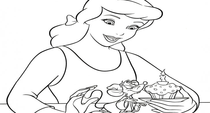 728x393 Disney Princess Cinderella Jaq Disney Princess Color Pages Disney