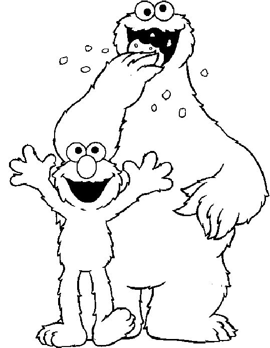 Baby Cookie Monster Coloring Page
